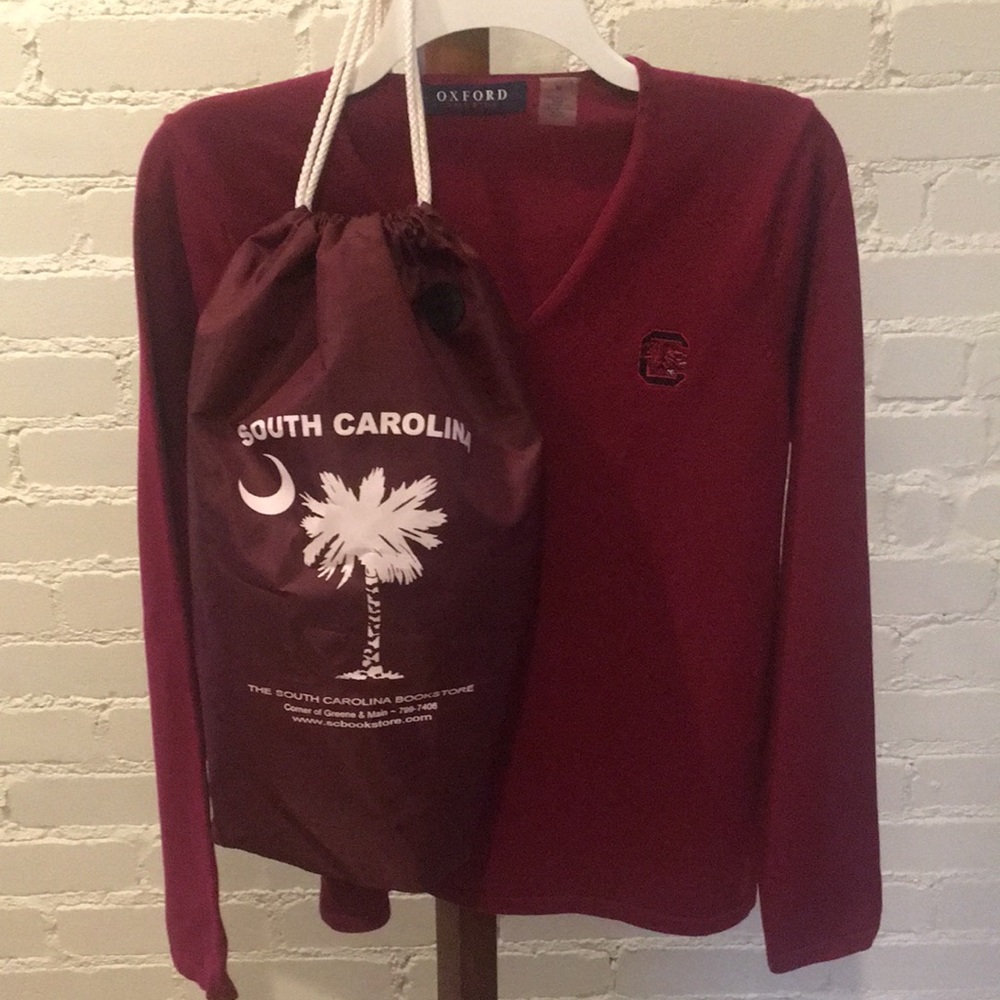 SC Gamecocks V Neck Sweater & Drawstring Bag
